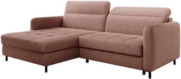 Elegantní rozkládací sedací souprava ZULEYKA - růžová, levý roh