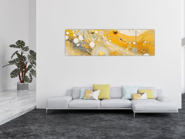 Obraz - Abstraktní pozadí se zlatým dekorem (170x50 cm)