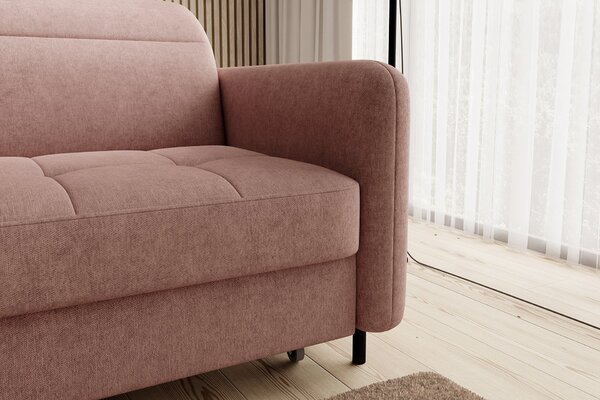 Elegantní rozkládací sedací souprava ZULEYKA - růžová, levý roh