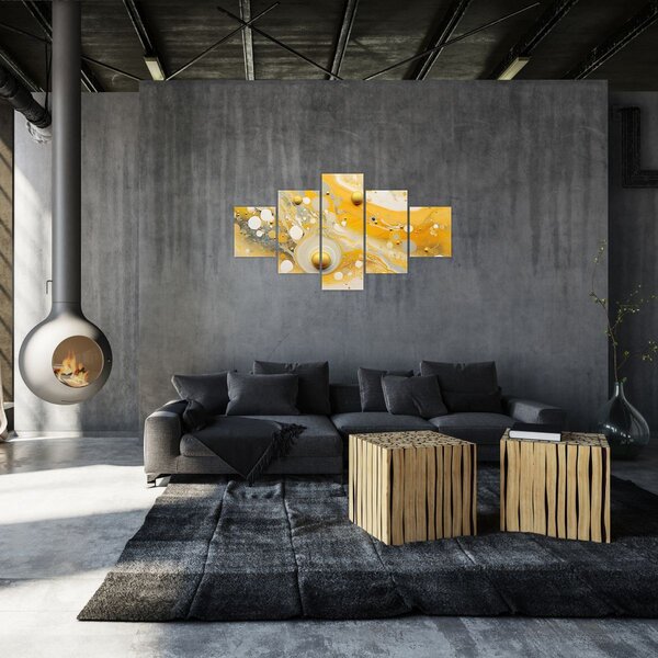 Obraz - Abstraktní pozadí se zlatým dekorem (125x70 cm)