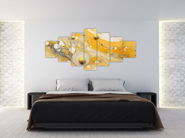 Obraz - Abstraktní pozadí se zlatým dekorem (210x100 cm)