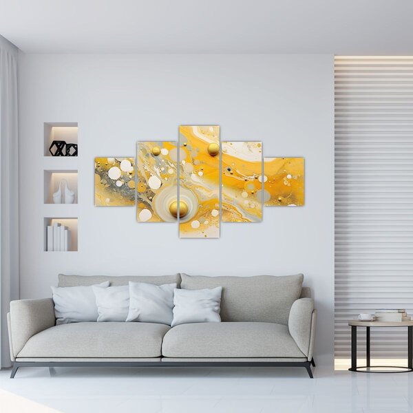 Obraz - Abstraktní pozadí se zlatým dekorem (125x70 cm)