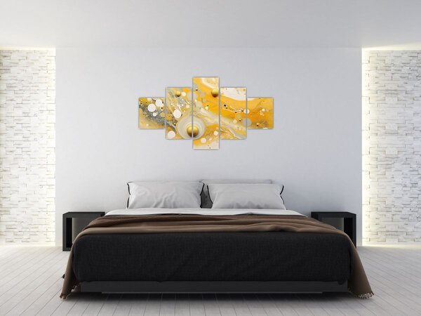Obraz - Abstraktní pozadí se zlatým dekorem (125x70 cm)