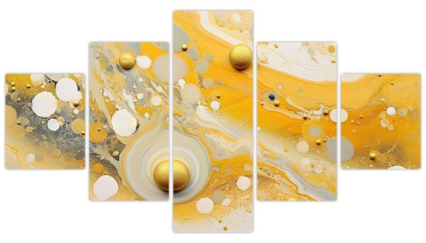 Obraz - Abstraktní pozadí se zlatým dekorem (125x70 cm)