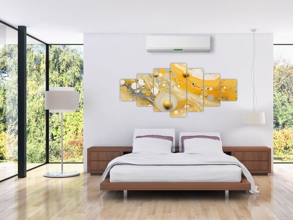 Obraz - Abstraktní pozadí se zlatým dekorem (210x100 cm)
