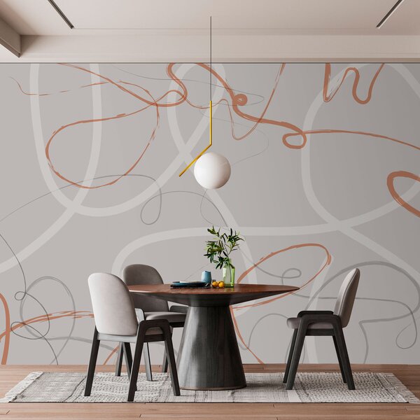 Fototapeta Šedé a oranžové víry, Designové fototapety na zeď, Populární fototapety, w01455 - Tapeko.co.cz