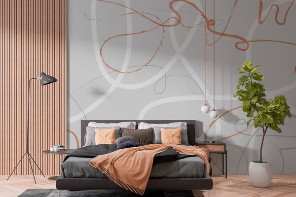 Fototapeta Šedé a oranžové víry, Designové fototapety na zeď, Populární fototapety, w01455 - Tapeko.co.cz