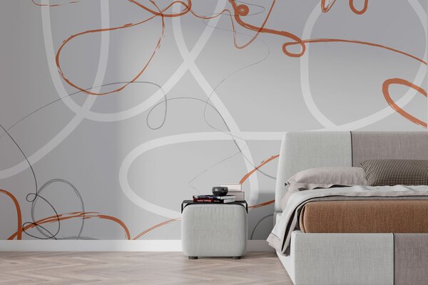 Fototapeta Šedé a oranžové víry, Designové fototapety na zeď, Populární fototapety, w01455 - Tapeko.co.cz