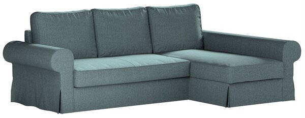 Potah na pohovku IKEA Backabro rozkládací se šezlongem barva modrá látka pletený vzor