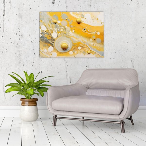 Obraz - Abstraktní pozadí se zlatým dekorem (70x50 cm)