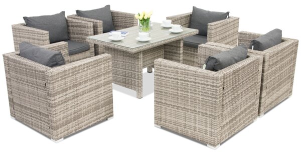 Technorattanový zahradní nábytek Roma Premium 6 Garden Point šedý