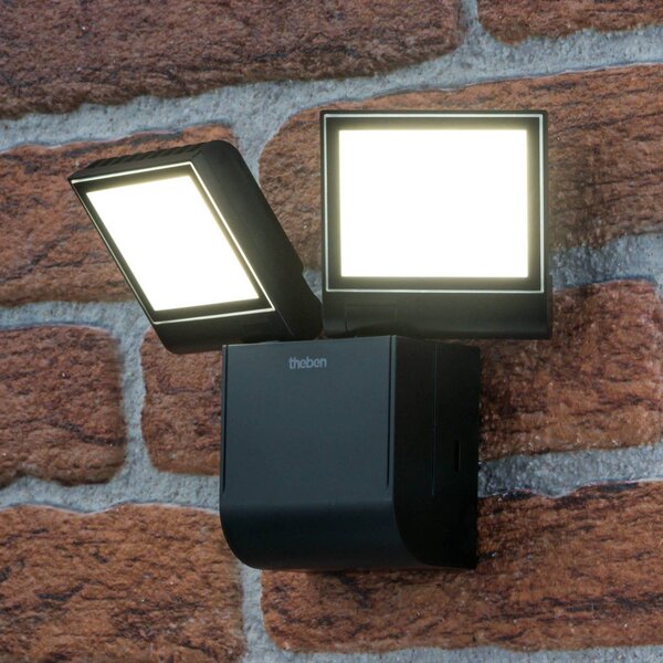 Theben LED venkovní nástěnné svítidlo theLeda S17-100L, černé, 2 světla, Černá, Plast
