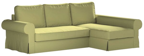 Potah na pohovku IKEA Backabro rozkládací se šezlongem barva zelená látka lesklé, sametová