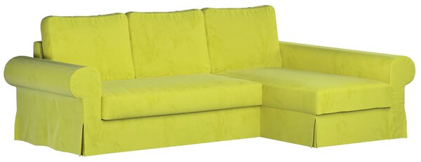 Potah na pohovku IKEA Backabro rozkládací se šezlongem barva zelená látka lesklé, sametová