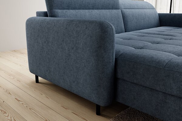Elegantní rozkládací sedací souprava ZULEYKA - modrá, levý roh