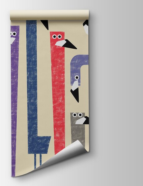Fototapeta Skupina ptáků s různými barevnými tvary, Abstraktní fototapety, Populární fototapety, w01003v1 - Tapeko.co.cz