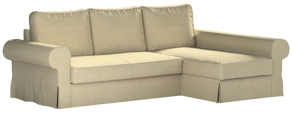 Potah na pohovku IKEA Backabro rozkládací se šezlongem barva béžová látka pletený vzor