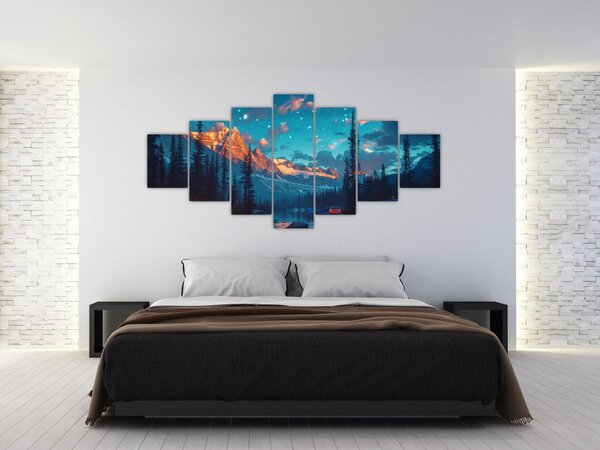 Obraz - Kempování v horách (210x100 cm)
