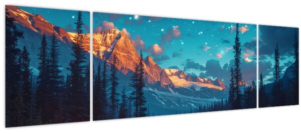 Obraz - Kempování v horách (170x50 cm)