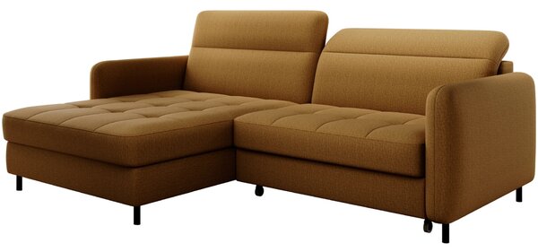 Elegantní rozkládací sedací souprava ZULEYKA - hořčicová, levý roh