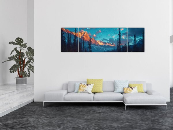 Obraz - Kempování v horách (170x50 cm)