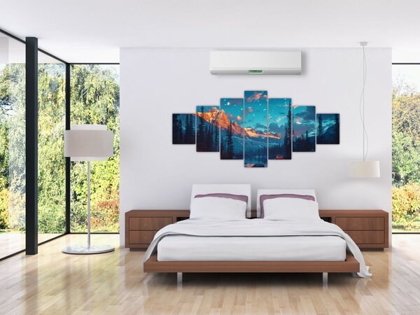 Obraz - Kempování v horách (210x100 cm)