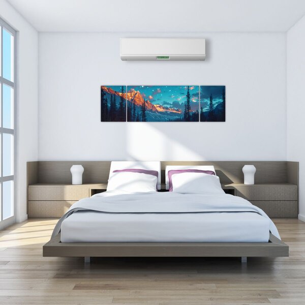 Obraz - Kempování v horách (170x50 cm)