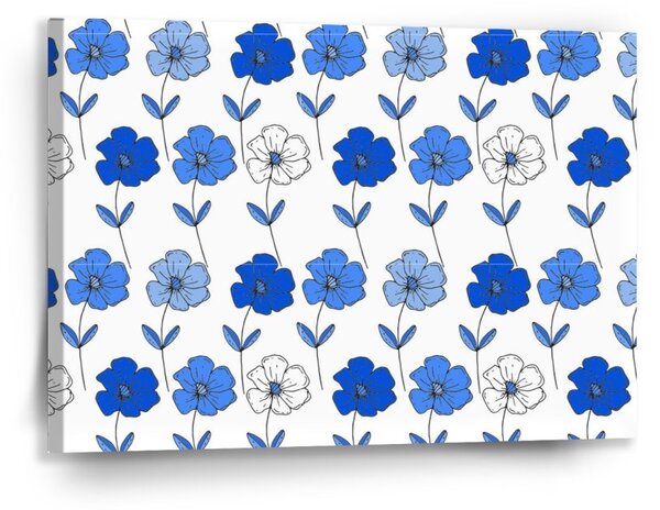 Sablio Obraz Modré květiny - 90x60 cm