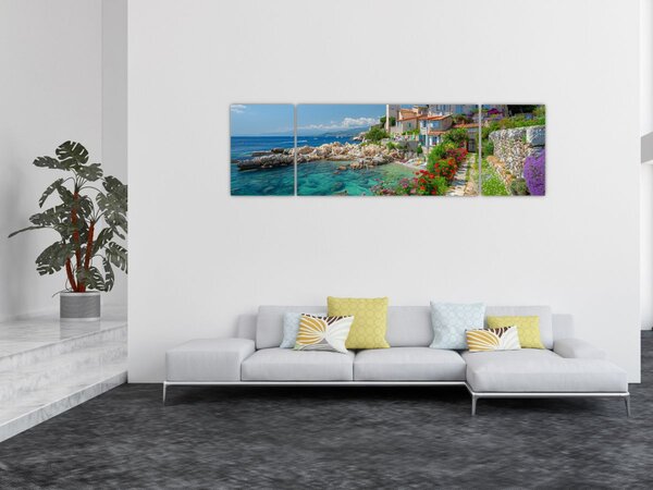 Obraz - Malebné pobřeží vesnice (170x50 cm)
