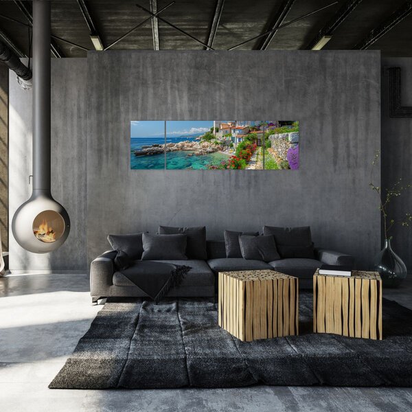 Obraz - Malebné pobřeží vesnice (170x50 cm)