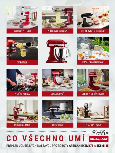 Kuchyňský robot KitchenAid Artisan 5KSM175 - červená metalíza