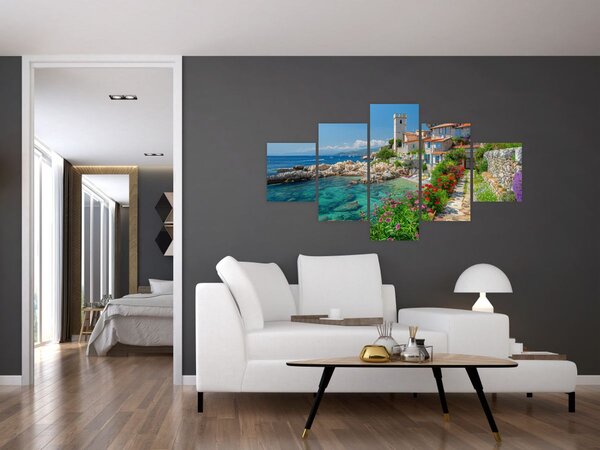 Obraz - Malebné pobřeží vesnice (125x70 cm)