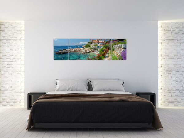 Obraz - Malebné pobřeží vesnice (170x50 cm)