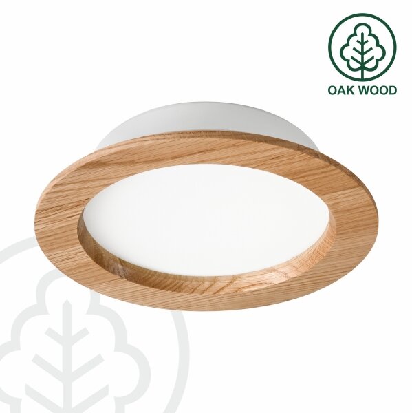 LED Podhledové svítidlo WOODY SPOT LED/16,5W/230V 4000K dub pr. 18,5 cm
