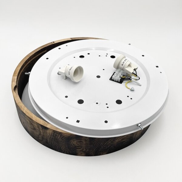 Stropní svítidlo OAK SMOKY 2xE27/15W/230V pr. 37,5 cm dub/tmavě hnědá