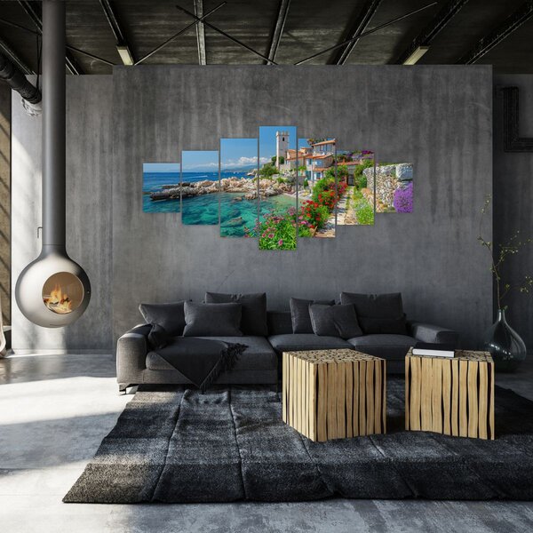 Obraz - Malebné pobřeží vesnice (210x100 cm)