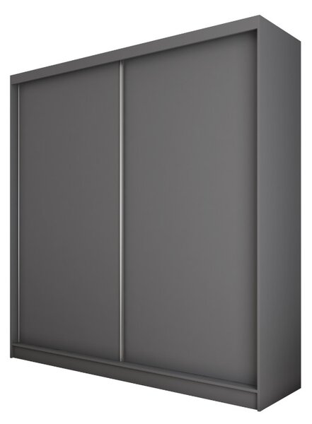 Posuvná šatní skříň GLADKA, 200x216x61, šedá