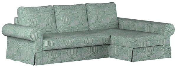 Potah na pohovku IKEA Backabro rozkládací se šezlongem barva zelená látka pletený vzor, vzorované