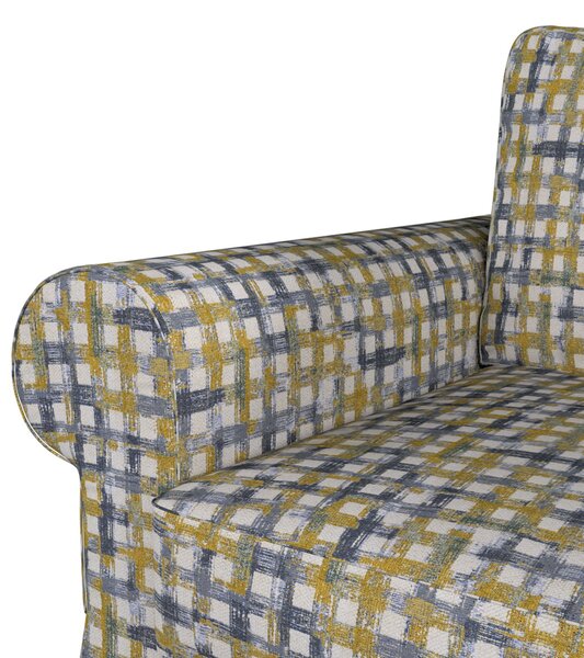 Potah na pohovku IKEA Backabro rozkládací se šezlongem barva modrá látka pletený vzor, vzorované