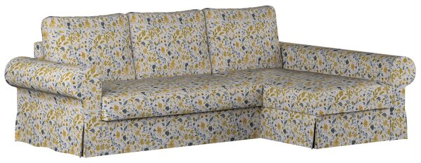 Potah na pohovku IKEA Backabro rozkládací se šezlongem barva žlutá látka pletený vzor, vzorované