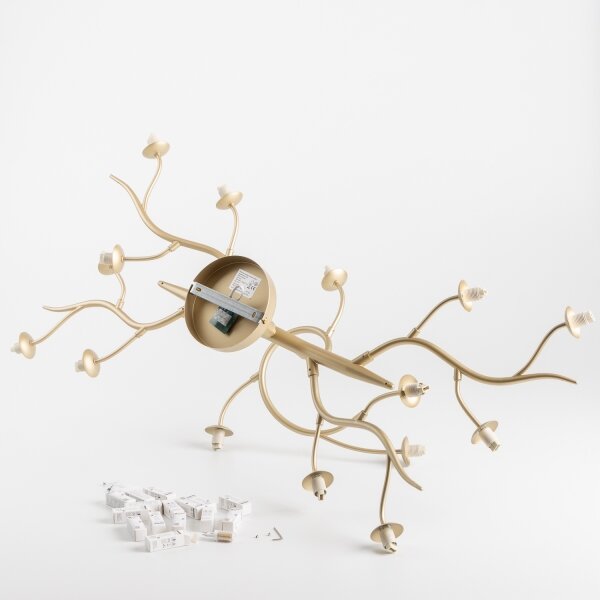 Brilagi - LED Přisazený lustr MISTEL 15xG9/3W/230V zlatá/bílá
