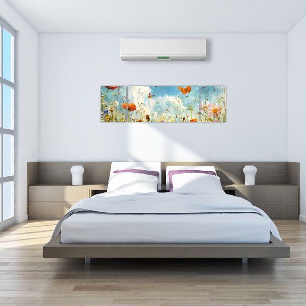 Obraz - Motýli na letní louce (170x50 cm)