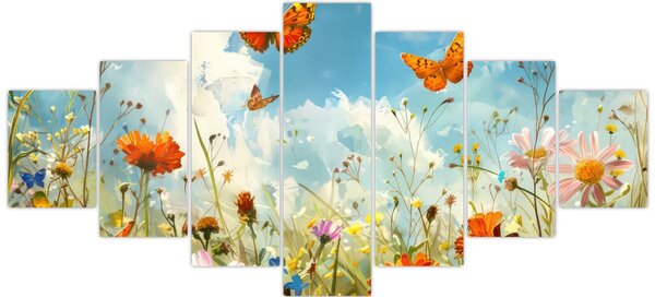 Obraz - Motýli na letní louce (210x100 cm)
