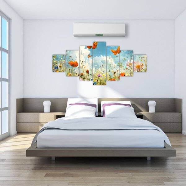 Obraz - Motýli na letní louce (210x100 cm)