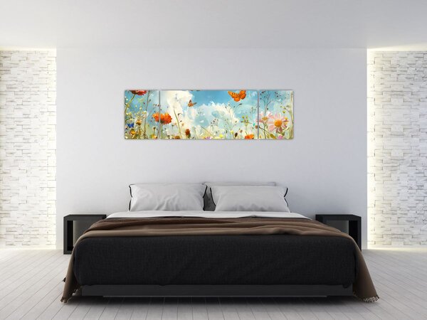 Obraz - Motýli na letní louce (170x50 cm)