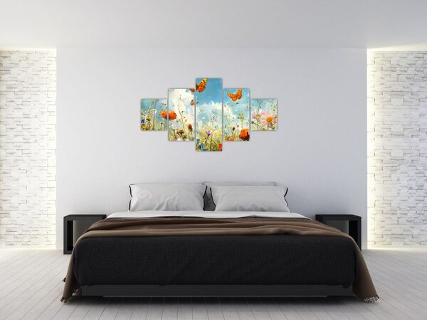 Obraz - Motýli na letní louce (125x70 cm)
