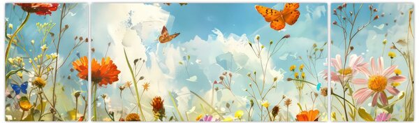 Obraz - Motýli na letní louce (170x50 cm)