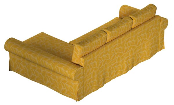 Potah na pohovku IKEA Backabro rozkládací se šezlongem barva žlutá látka pletený vzor, vzorované