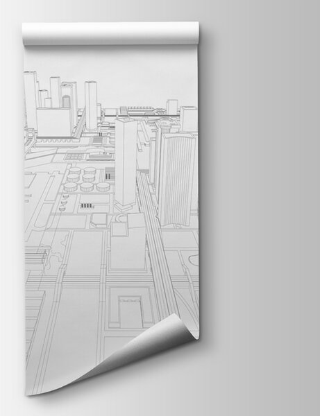 Fototapeta Kresba města, Fototapeta s panoramatem města, Populární fototapety, w01026 - Tapeko.co.cz
