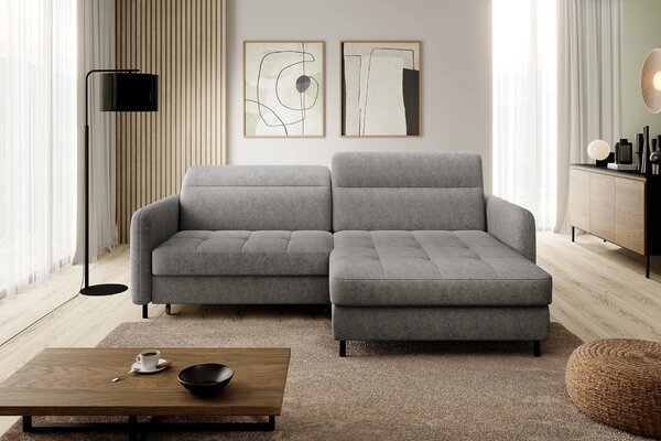 Elegantní rozkládací sedací souprava ZULEYKA - šedá 2, pravý roh